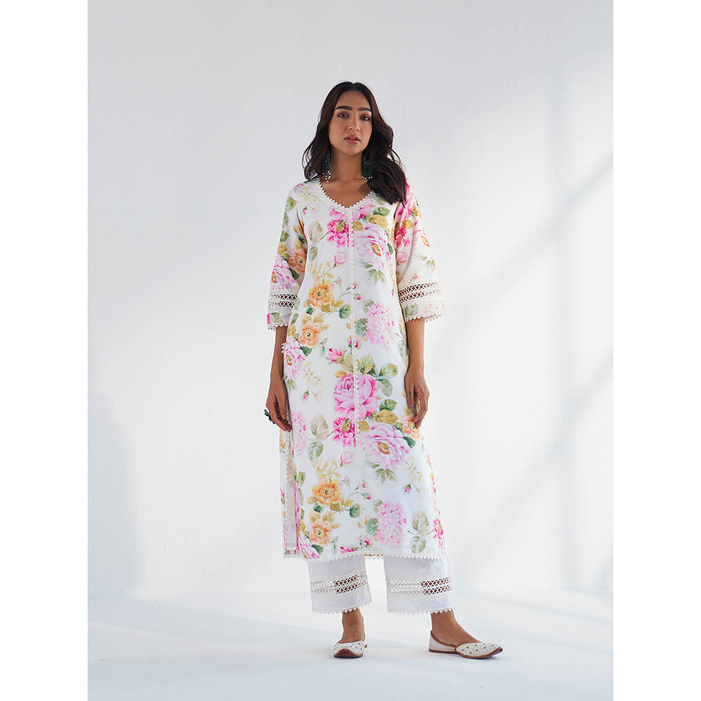 Roze Riha Kurta with Pant & Dupatta (Set of 3)