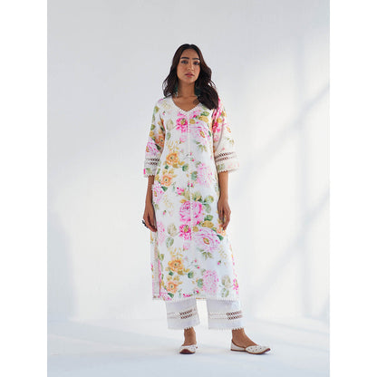 Roze Riha Kurta with Pant & Dupatta (Set of 3)