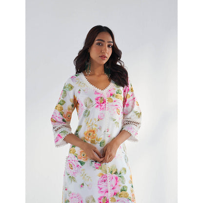 Roze Riha Kurta with Pant & Dupatta (Set of 3)