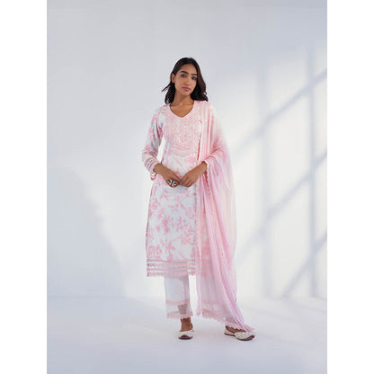 Roze Nyla Pink Kurta with Pant & Dupatta (Set of 3)