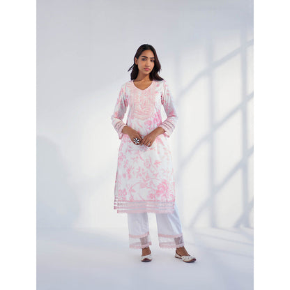 Roze Nyla Pink Kurta with Pant & Dupatta (Set of 3)