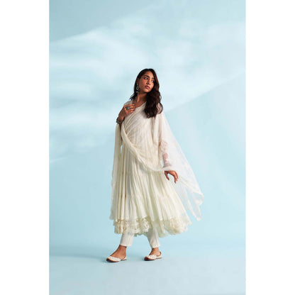 Roze Naaz Ivory Anarkali Kurta with Pant and Dupatta (Set of 3)