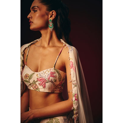Roze Verona Embroidered Corset Top with Skirt