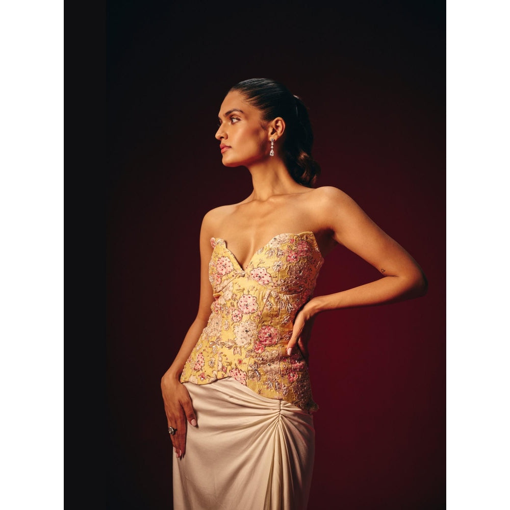 Roze Amalia Embroidered Corset Top with Skirt