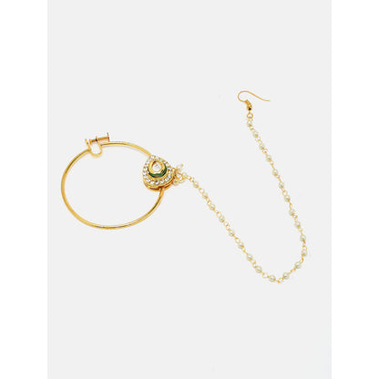 RUBY RAANG STUDIO Ruby Raang Diamond Embellished Kundan Nose Ring