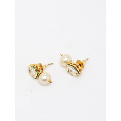 RUBY RAANG STUDIO Ruby Raang Cream Stone Kundan Studs