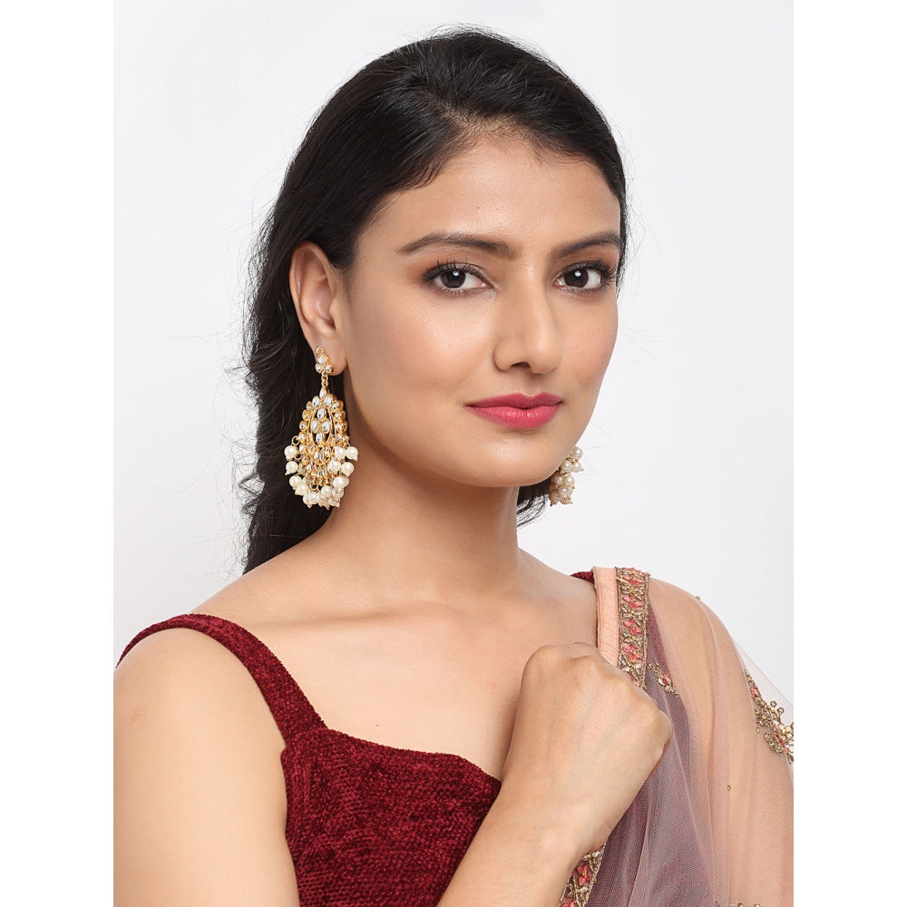 RUBY RAANG STUDIO Ruby Raang Kundan & Pearl Earrings