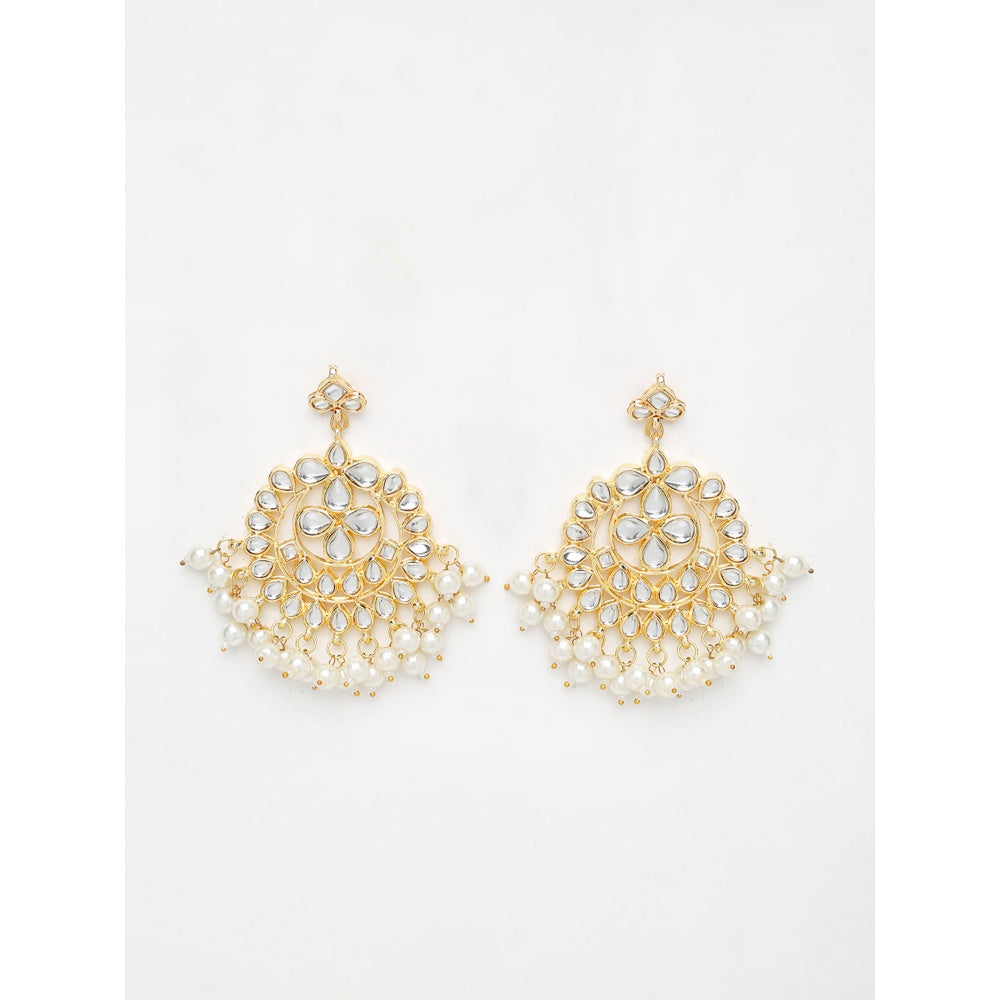 RUBY RAANG STUDIO Ruby Raang Kundan & Pearl Earrings