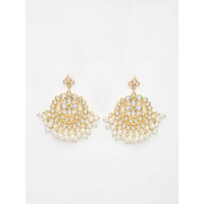 RUBY RAANG STUDIO Ruby Raang Kundan & Pearl Earrings