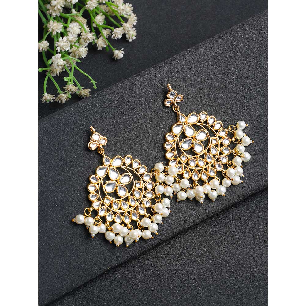 RUBY RAANG STUDIO Ruby Raang Kundan & Pearl Earrings