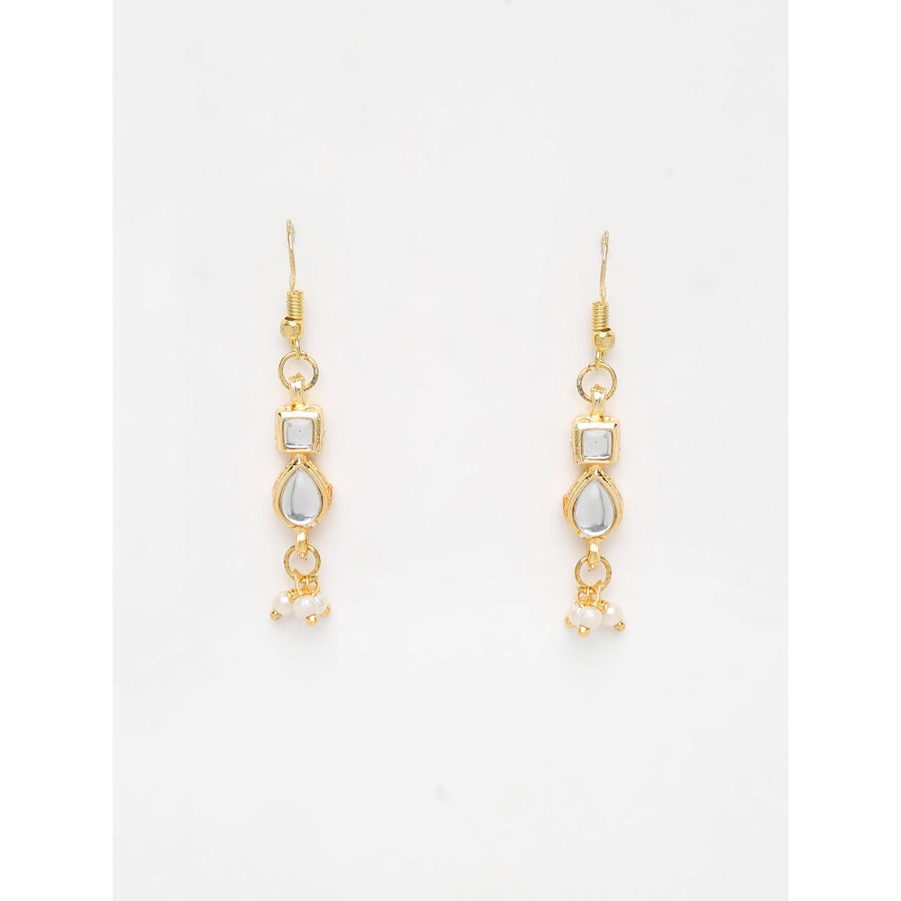 RUBY RAANG STUDIO Ruby Raang Gold Tone Jhallar Kundan Earrings