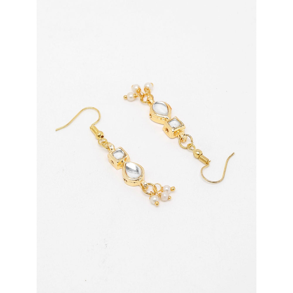 RUBY RAANG STUDIO Ruby Raang Gold Tone Jhallar Kundan Earrings