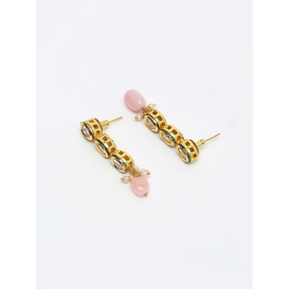 RUBY RAANG STUDIO Ruby Raang Pink Tone Kundan Earrings