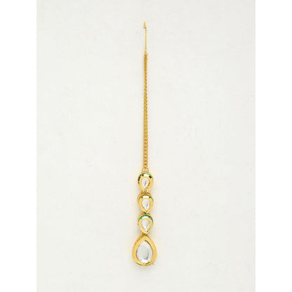 RUBY RAANG STUDIO Ruby Raang Teardrop Kundan Maang Tikka