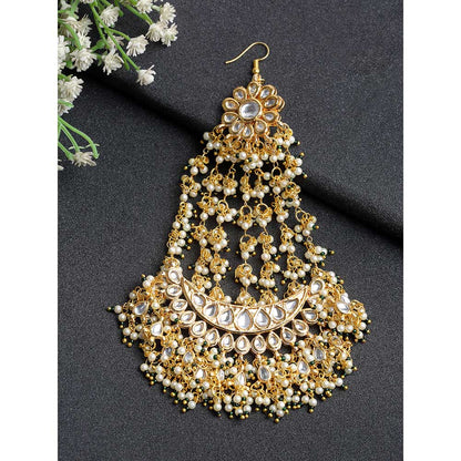RUBY RAANG STUDIO Ruby Raang Green Tone Kundan Jhoomar