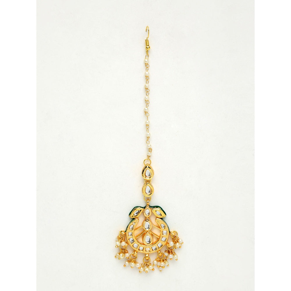 RUBY RAANG STUDIO Ruby Raang Embellished Kundan Maang Tikka