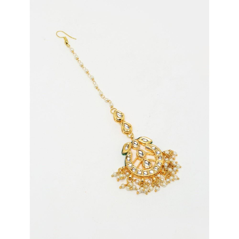 RUBY RAANG STUDIO Ruby Raang Embellished Kundan Maang Tikka