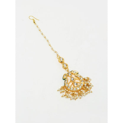 RUBY RAANG STUDIO Ruby Raang Embellished Kundan Maang Tikka