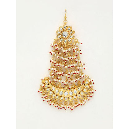 RUBY RAANG STUDIO Ruby Raang Maroon Tone Kundan Jhoomar