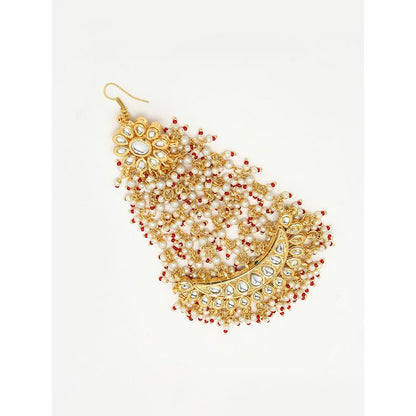 RUBY RAANG STUDIO Ruby Raang Maroon Tone Kundan Jhoomar