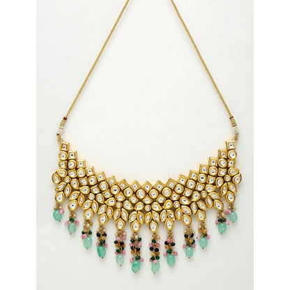 RUBY RAANG STUDIO Ruby Raang Multi Kundan Neckpiece with Earrings and Maang Tikka