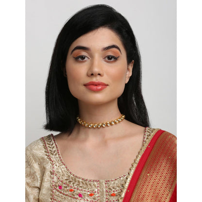 RUBY RAANG STUDIO Gold-Plated Green Choker Necklace