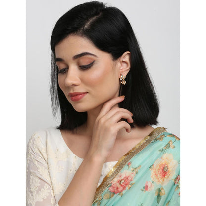 RUBY RAANG STUDIO Women Gold-Toned Kundan Studded Classic Studs Earrings