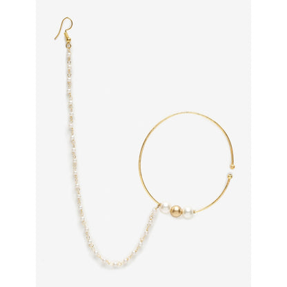 RUBY RAANG STUDIO Dusk Dew Pearl & Gold Nose Ring