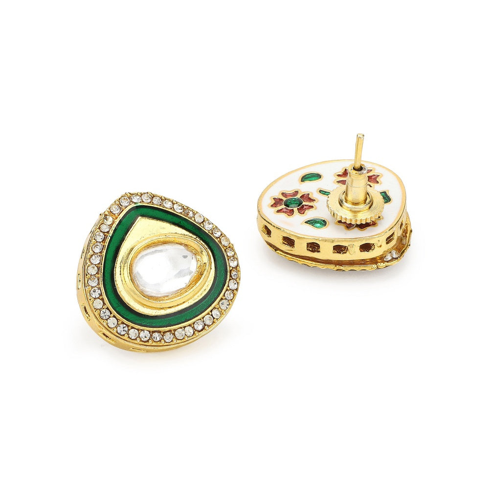 RUBY RAANG STUDIO Nai Fiza Over sized Meenakri Kundan Studs