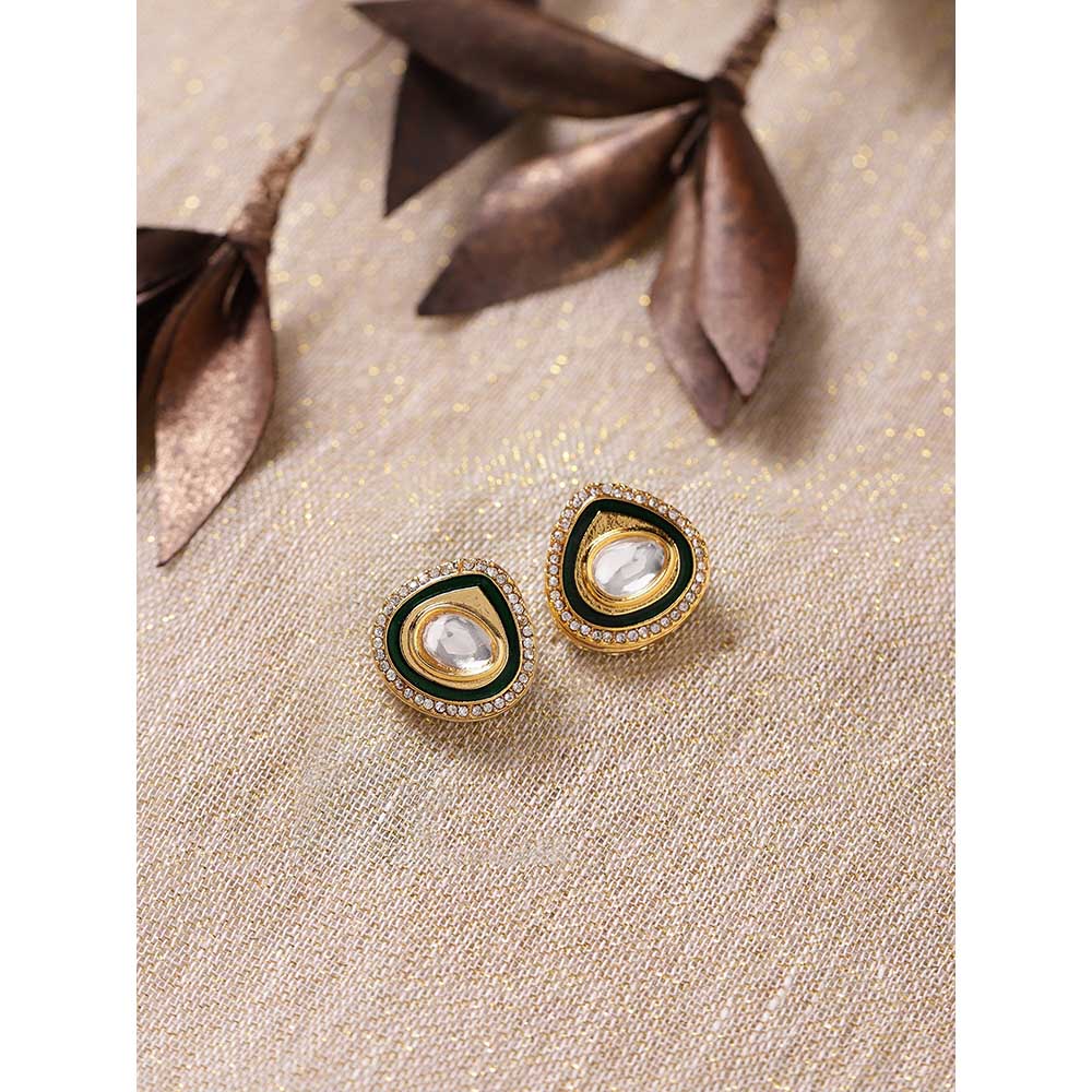 RUBY RAANG STUDIO Nai Fiza Over sized Meenakri Kundan Studs