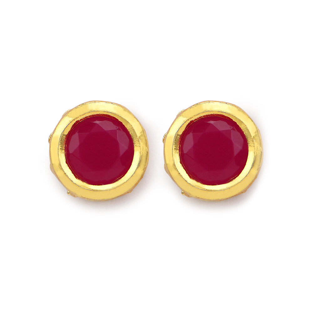 RUBY RAANG STUDIO Nai Fiza Red Kundan Studs