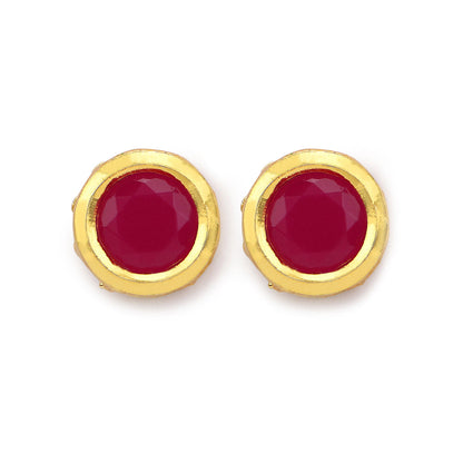 RUBY RAANG STUDIO Nai Fiza Red Kundan Studs