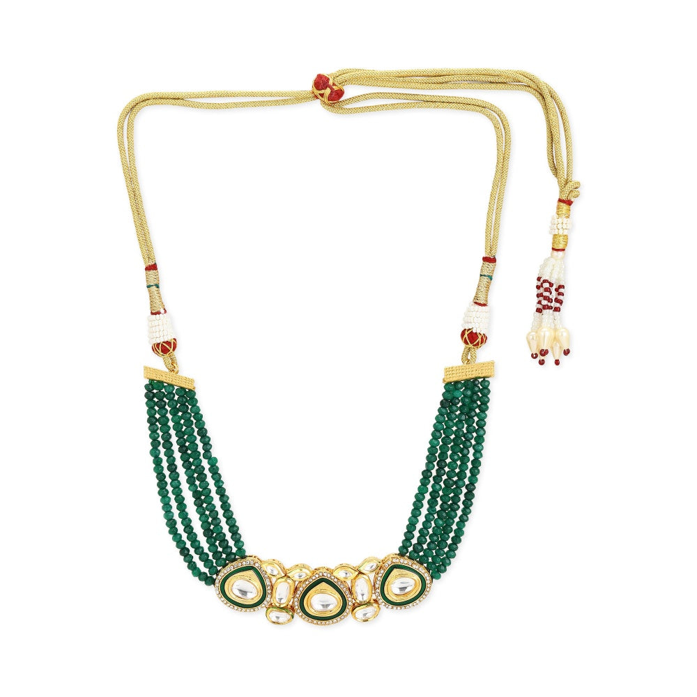 RUBY RAANG STUDIO Nai Fiza Rare Cut Kundan in Green Onyx Choker