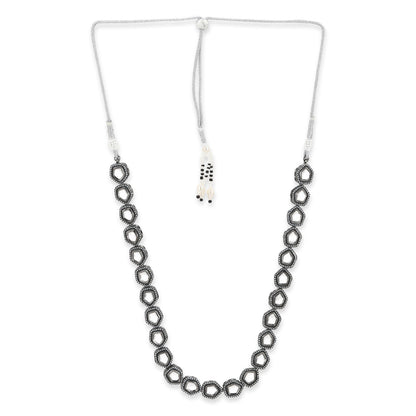 Ruby Raang Studio Silver Kundan Neckpiece With Pearls