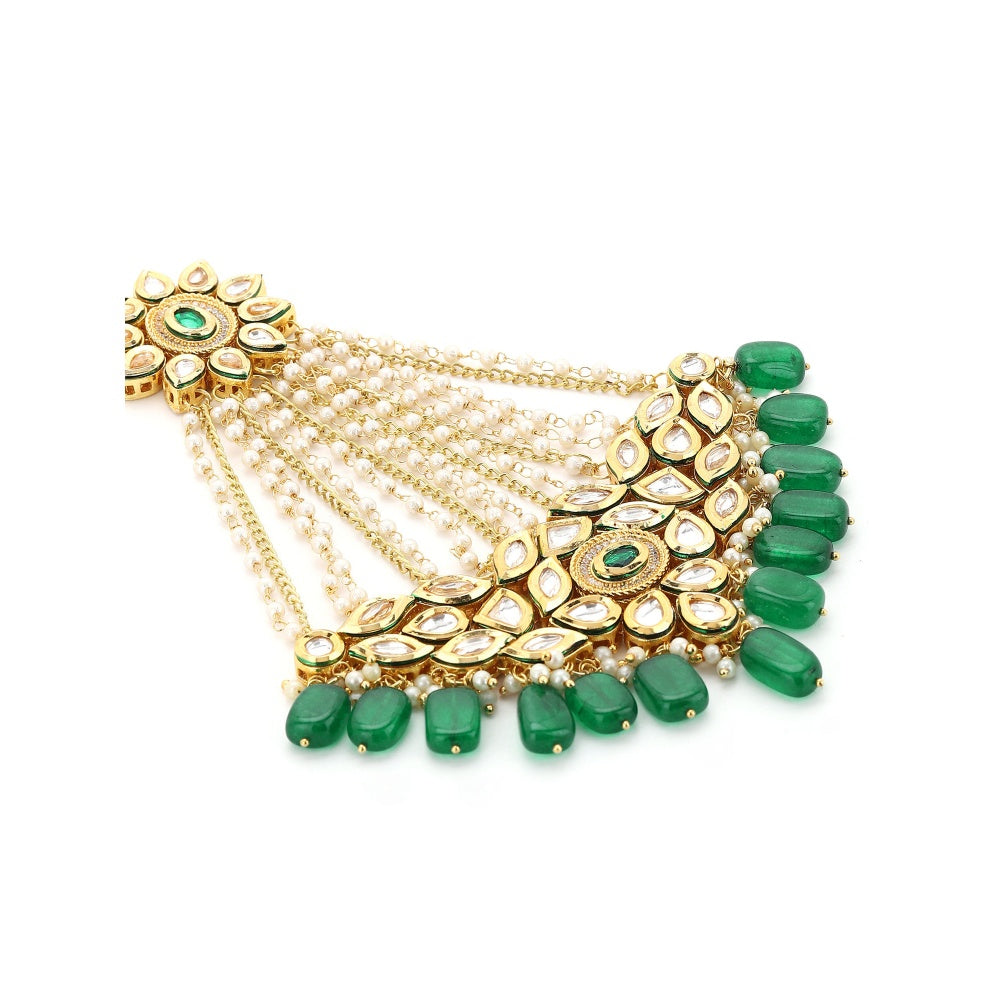 Ruby Raang Studio Green Kundan Jhoomar