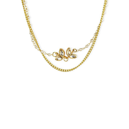 Ruby Raang Studio White Gold Plated Kundan Necklace