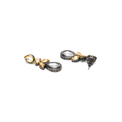 Ruby Raang Studio Dual Tone Kundan Maang Tikka with Earrings