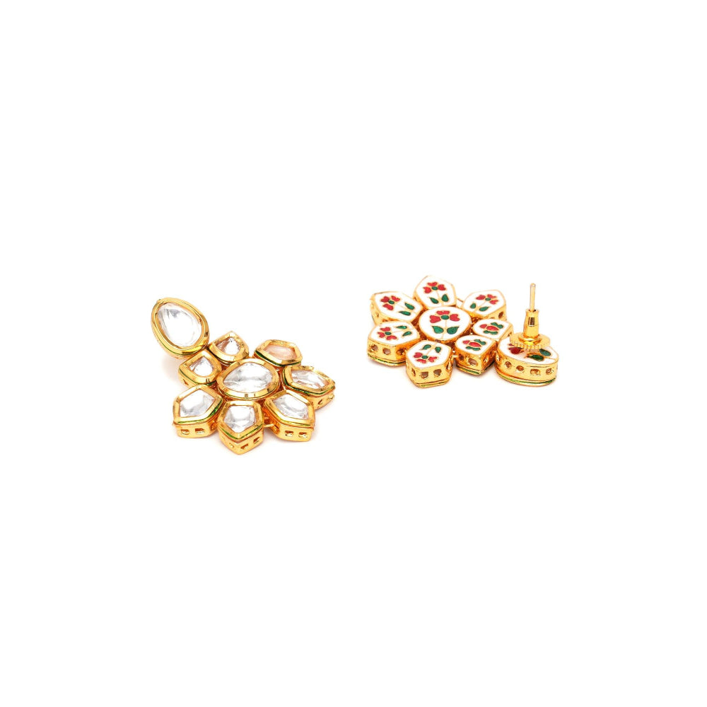 Ruby Raang Studio Kundan Flower Earrings