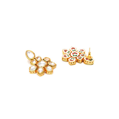 Ruby Raang Studio Kundan Flower Earrings