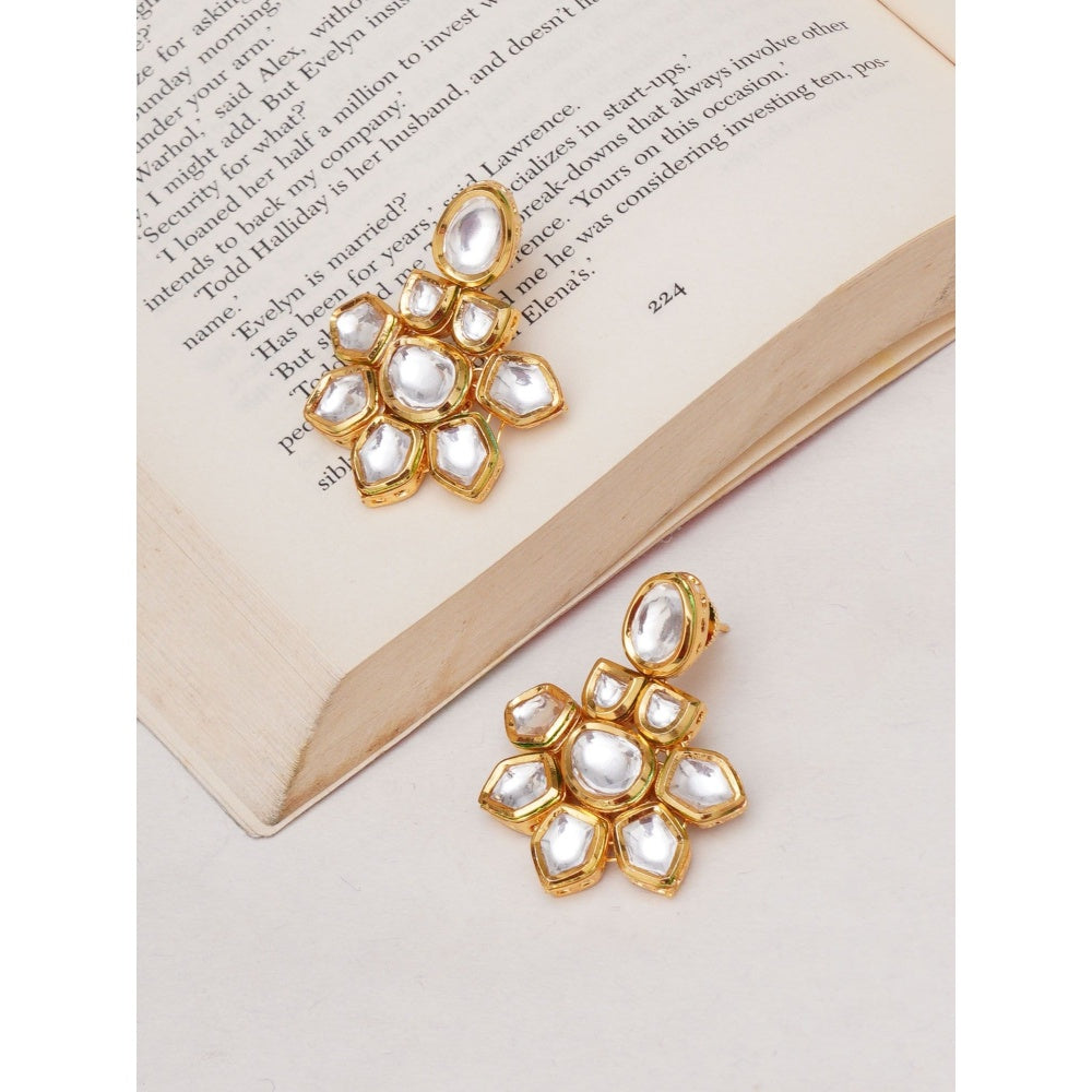 Ruby Raang Studio Kundan Flower Earrings
