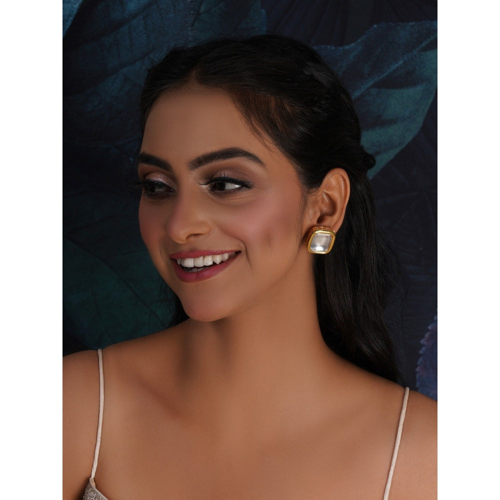Ruby Raang Studio Gold Kundan Studs