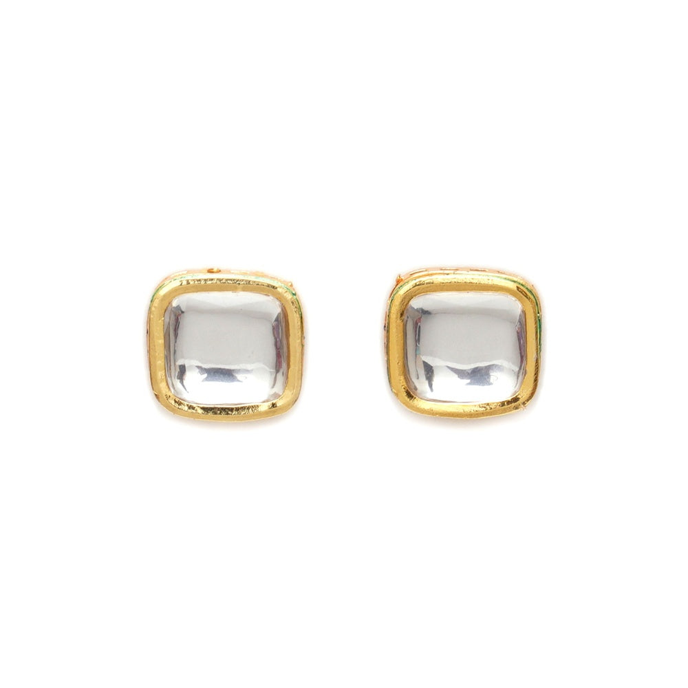 Ruby Raang Studio Gold Kundan Studs