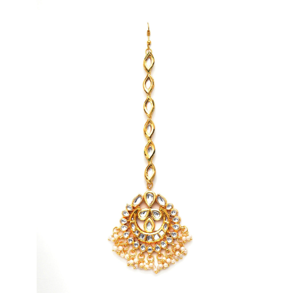 Ruby Raang Studio Kundan Gold Maang Tikka