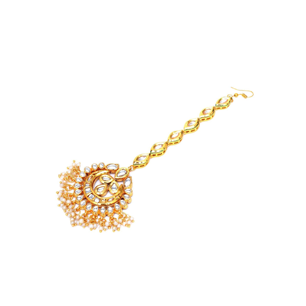 Ruby Raang Studio Kundan Gold Maang Tikka