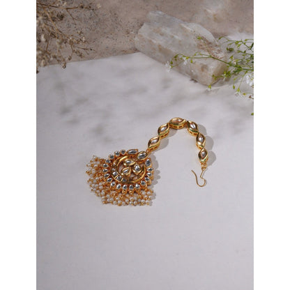 Ruby Raang Studio Kundan Gold Maang Tikka