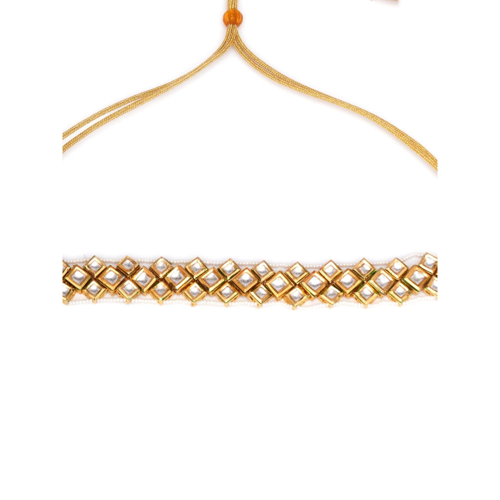 Ruby Raang Studio Gold Kundan and Pearl Neckpiece