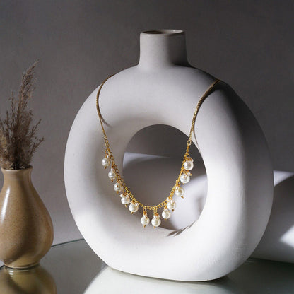 Ruby Raang Studio White and Gold Pearl Neckpiece
