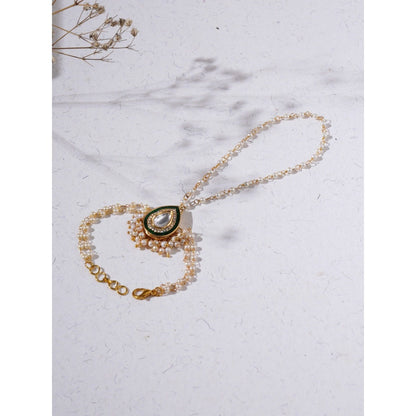 Ruby Raang Studio Kundan Gold Hand Harness