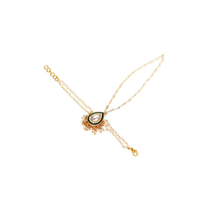 Ruby Raang Studio Kundan Gold Hand Harness