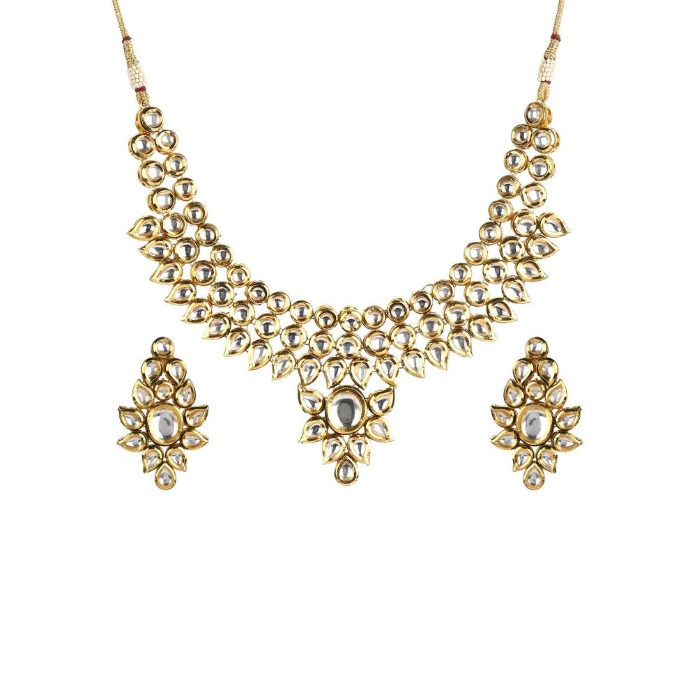 Ruby Raang Studio Gold-Plated Kundan Choker with Earring